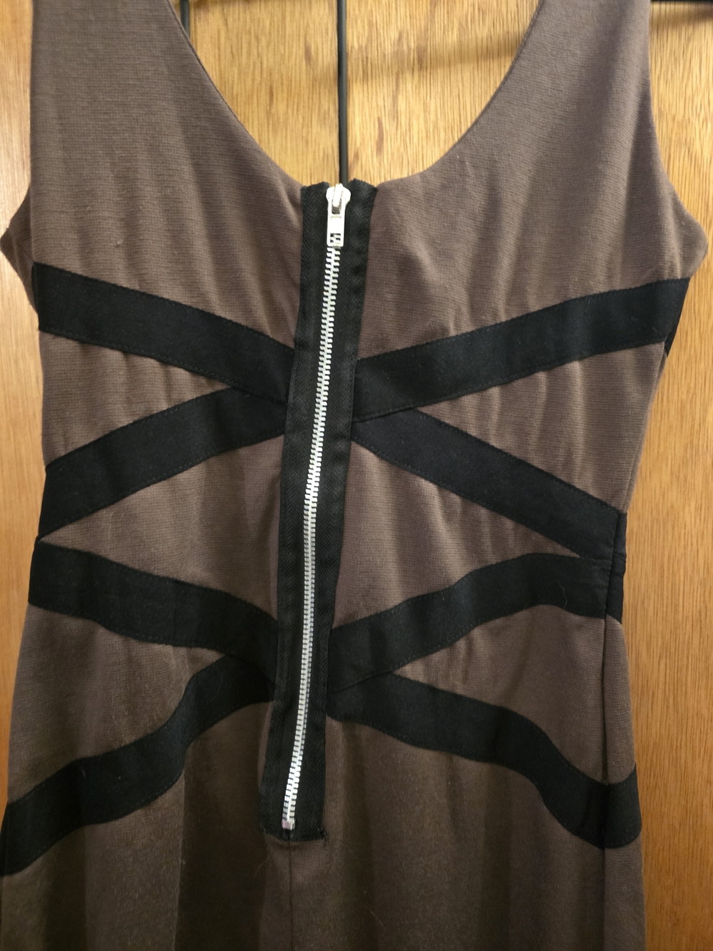 one clothing Brown Mini Dress with Black Strap Detail - Picture 6 of 7